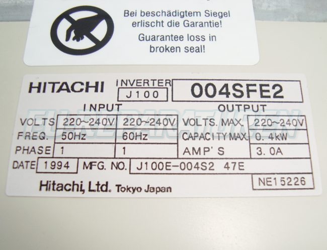 SHOP, Kaufen: HITACHI J100-004SFE2 FREQUENZUMFORMER