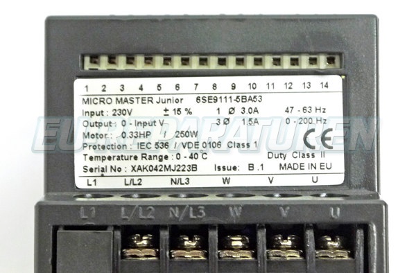 SHOP, Kaufen: SIEMENS 6SE9111-5BA53 FREQUENZUMFORMER