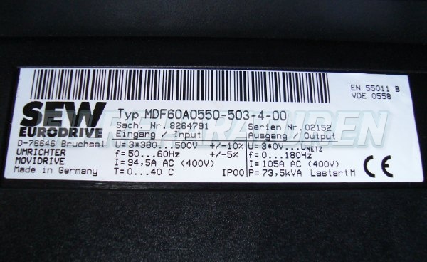 SHOP, Kaufen: SEW EURODRIVE MDF60A0550-503-4- FREQUENZUMFORMER