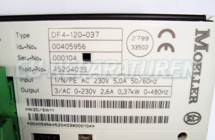 SHOP, Kaufen: MOELLER DF4-120-037 FREQUENZUMFORMER