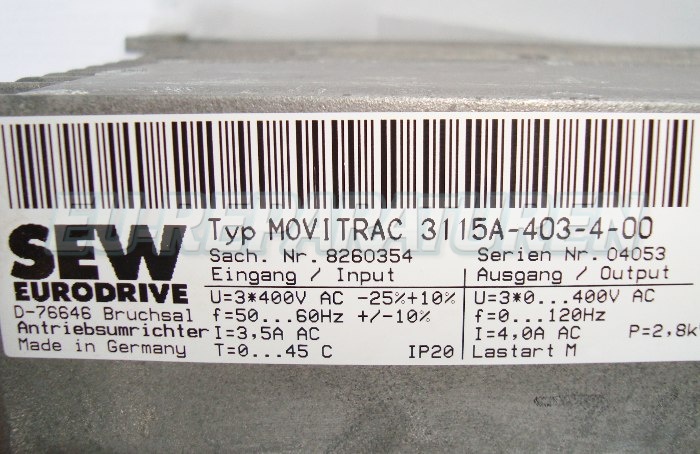 SHOP, Kaufen: SEW EURODRIVE 3115A-403-4-00 FREQUENZUMFORMER