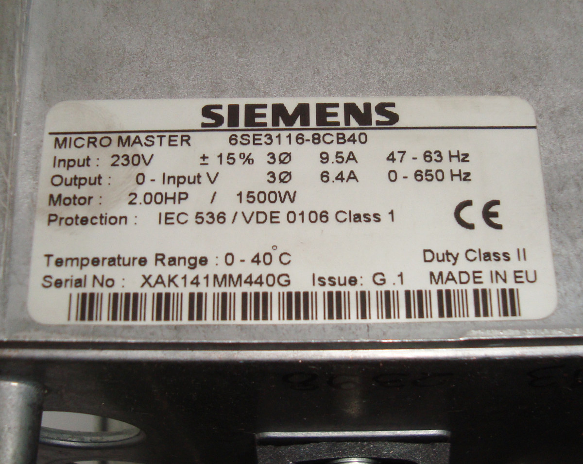 Keine Funktion 6SE3116-8CB40 Fehler Micromaster