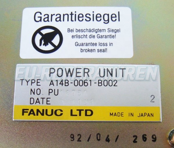 5 Typenschild Fanuc Stromversorgung A14b-0061-b002