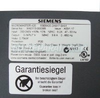 Typenschild 6SE6420-2AB17-5AA0 Siemens