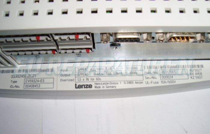 Lenze Typenschild EVS9324-ES