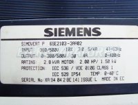 Typenschild Simovert 6SE2103-3AA02