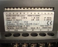 Typenschild 6SE9112-0BA53 Micromaster