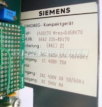 Typenschild Simoreg 6RA2226-8DV70 Siemens