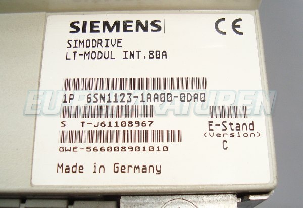 4 Typenschild 6sn1123-1aa00-0da0 Siemens
