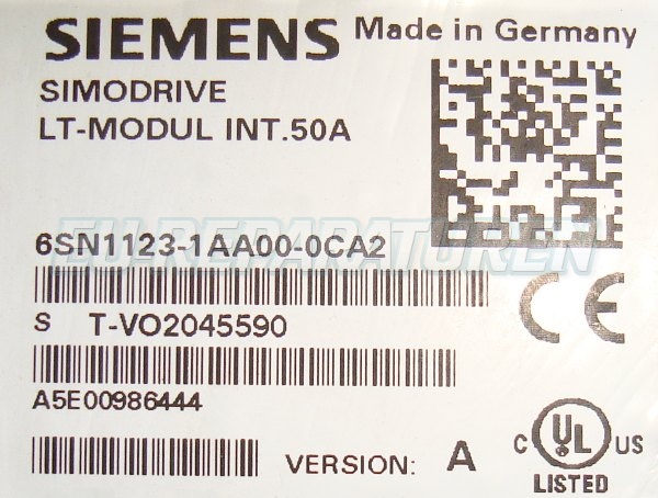 2 Typenschild 6sn1123-1aa00-0ca2 Siemens