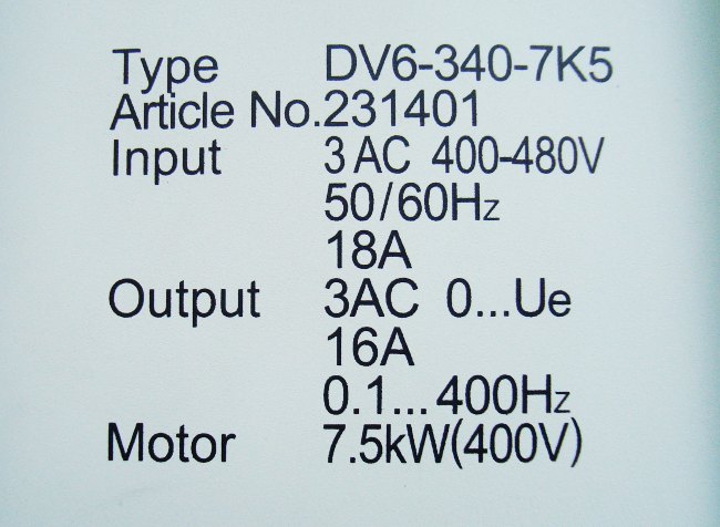 4 Leistungsdaten Dv6-340-7k5 Ac-drive