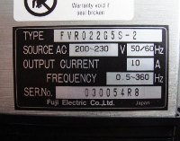 Typenschild FVR022G5S-2