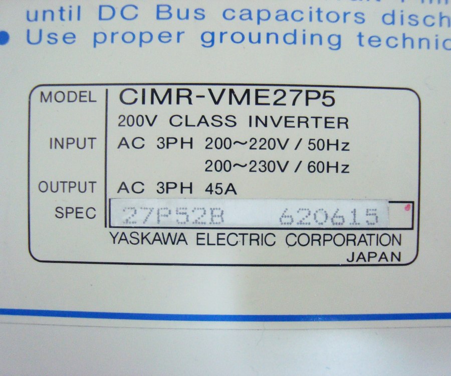 7 Typenschild Cimr-vme27p5 Label