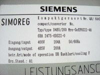 Typenschild Allgemein 6RA2475-6DS22-0