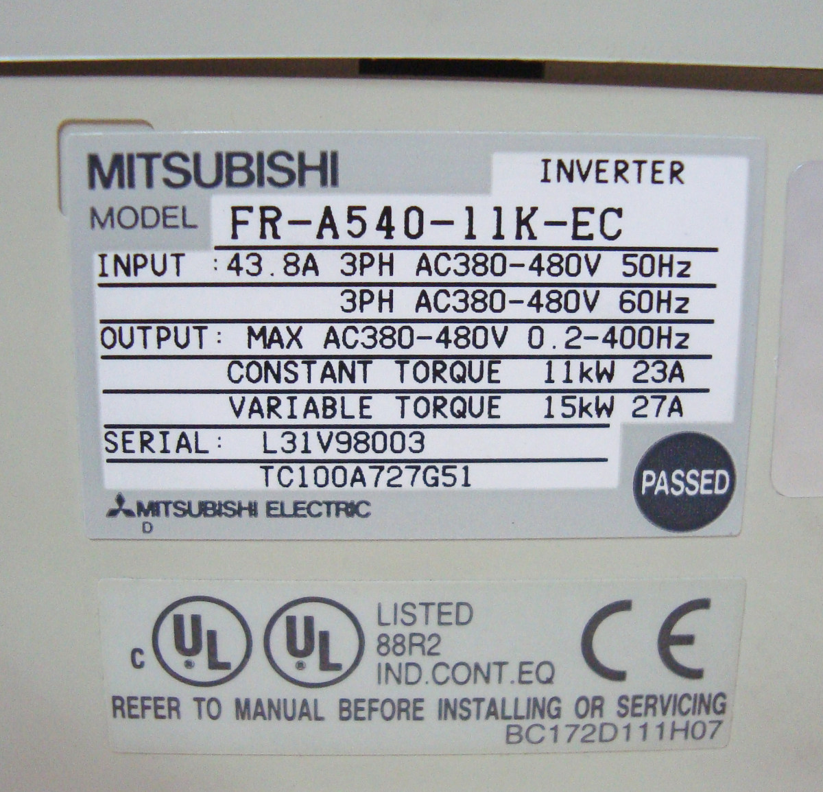 4 Kaufen Mitsubishi Fr-a540-11k-ec Frequenzumrichter