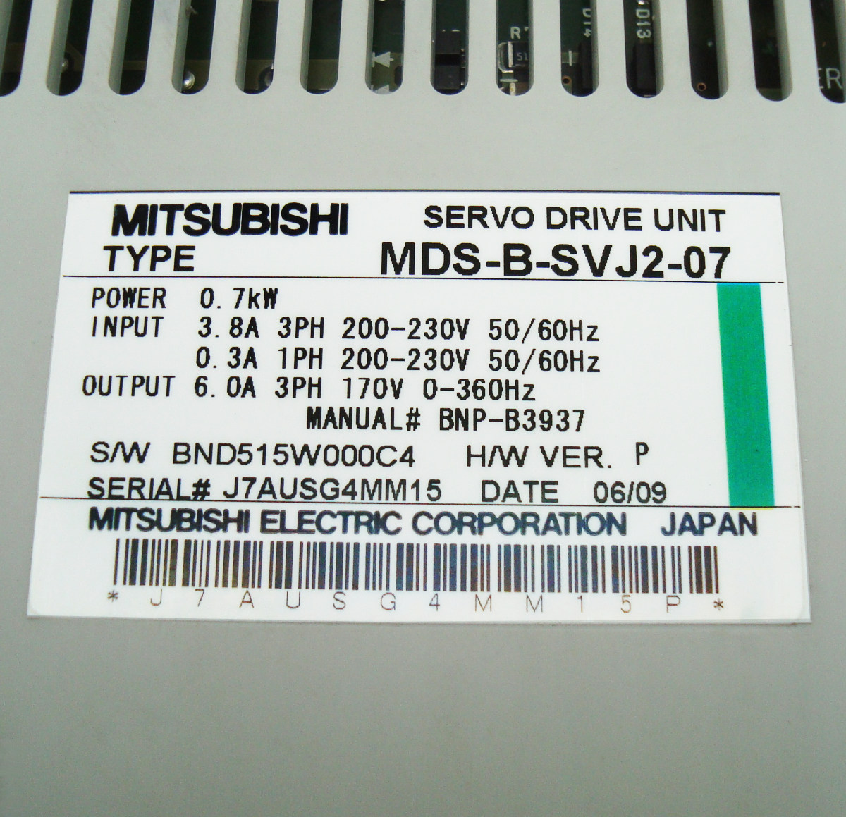 4 Exchange Mitsubishi Mds-b-svj2-07 Servo Drive Unit