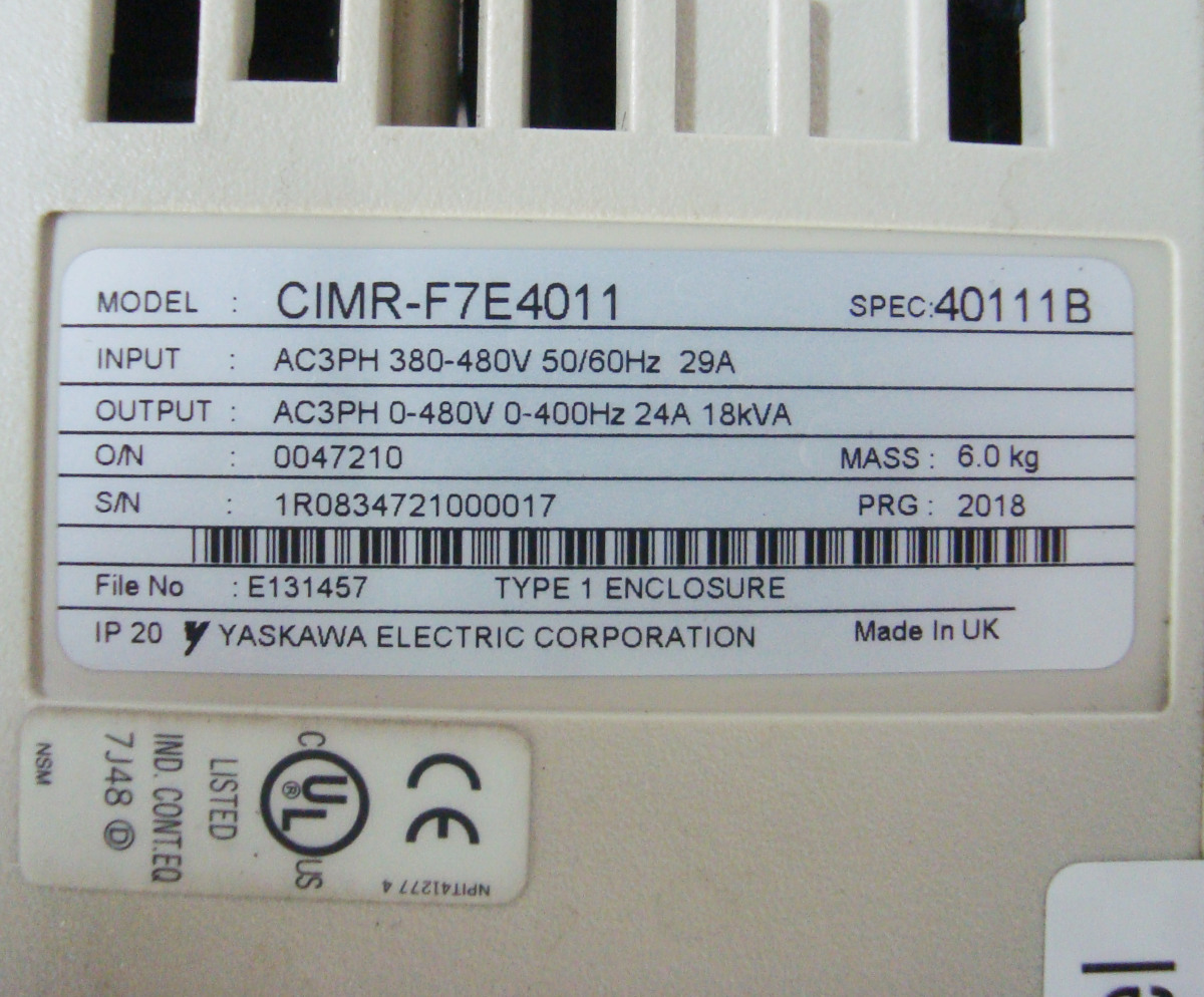 4 Repair Cimr-f7e4011 Yaskawa Frequency Inverter