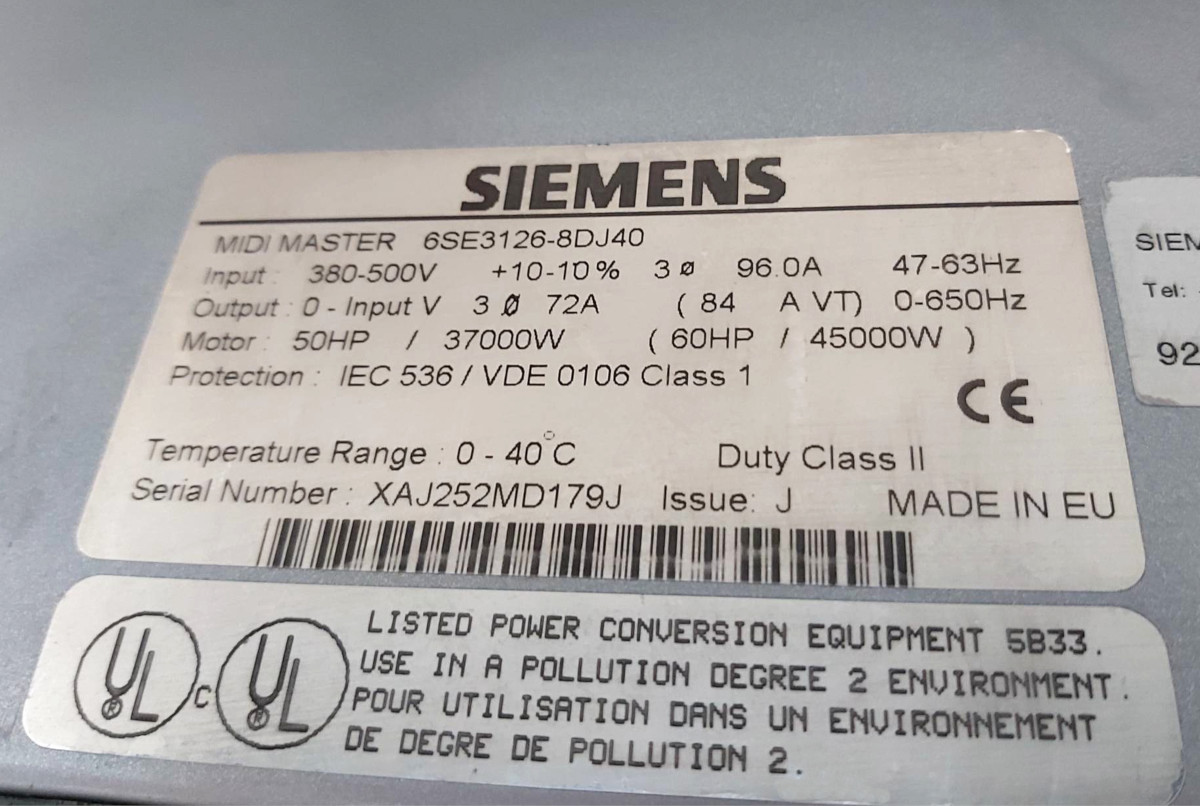 4 Siemens Frequenzumrichter 6se3126-8dj40 Reparatur