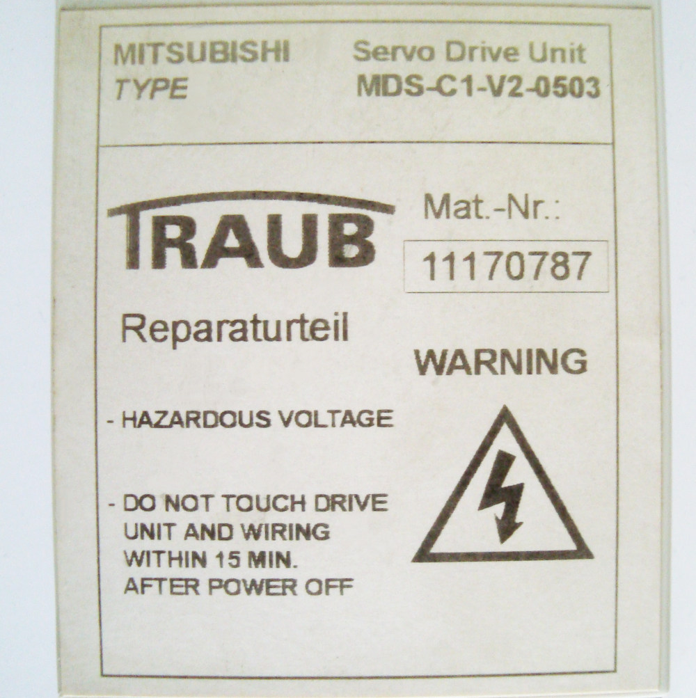 Manual MDS-C1-V2-0503 Traub 11170787