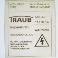 Manual MDS-C1-V2-0503 Traub 11170787