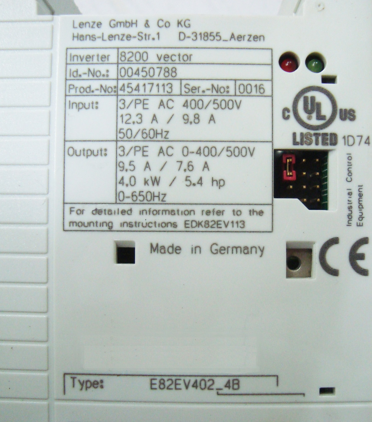 Lenze E82ev402 4b Manual Fehler