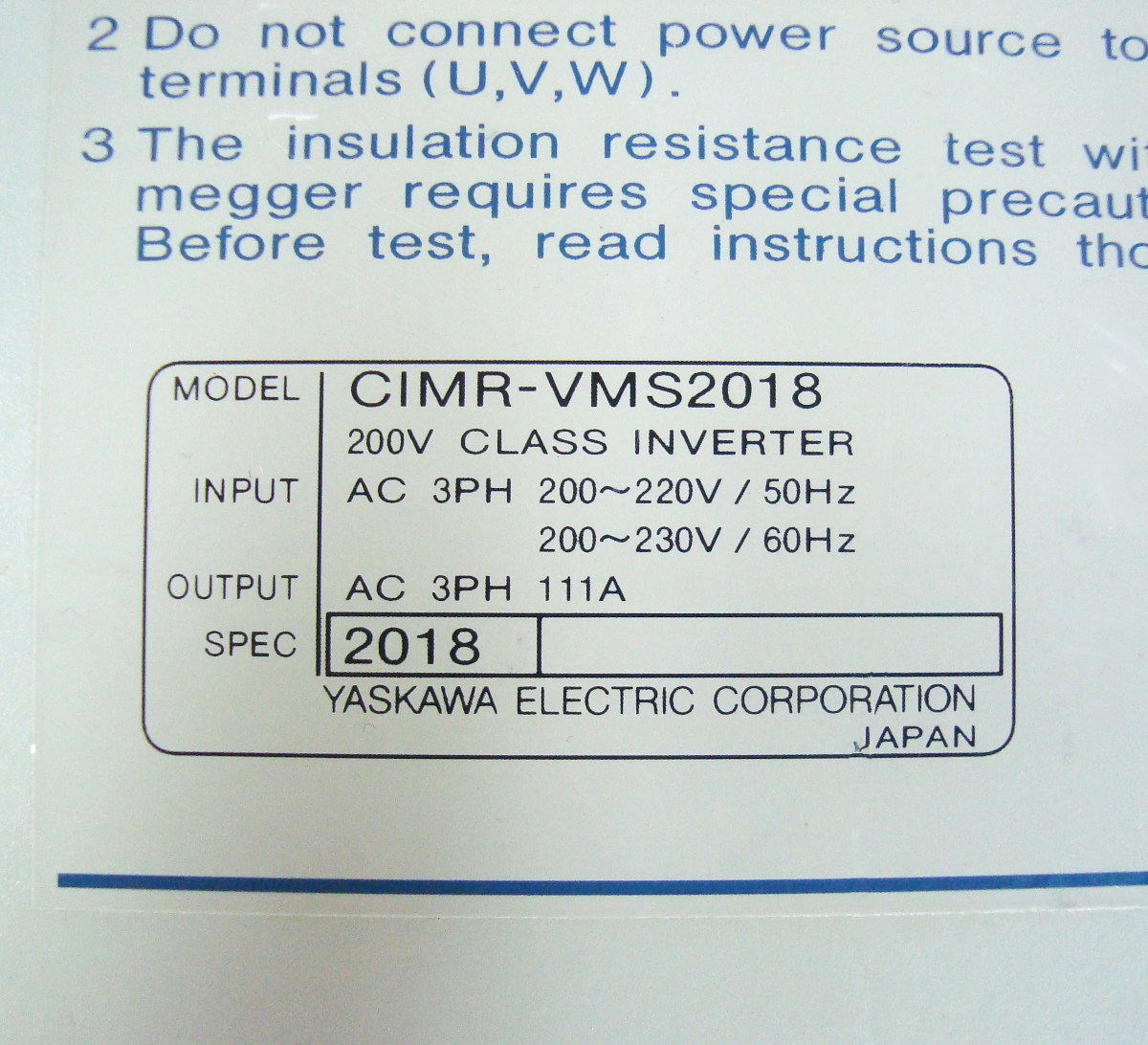 Online Shop Yaskawa CIMR-VMS2018 Kaufen Ersatzteile