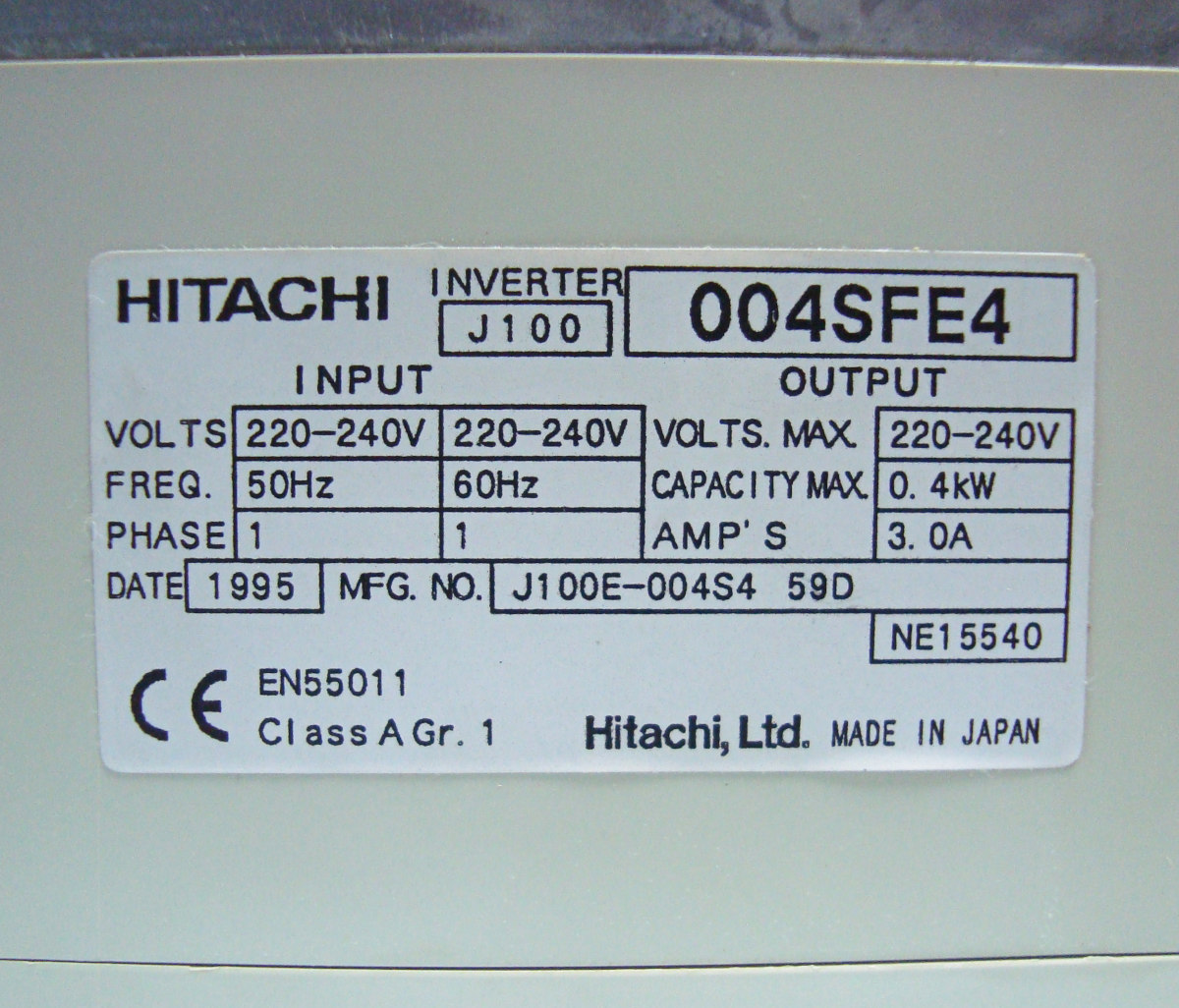 Alarm J100-004SFE4 Repair Hitachi Igbt Inverter