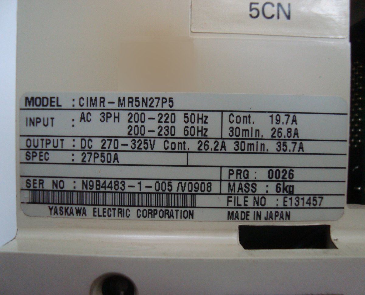 Alarm Ueberspannung CIMR-MR5N27P5 Converter Ueberstrom