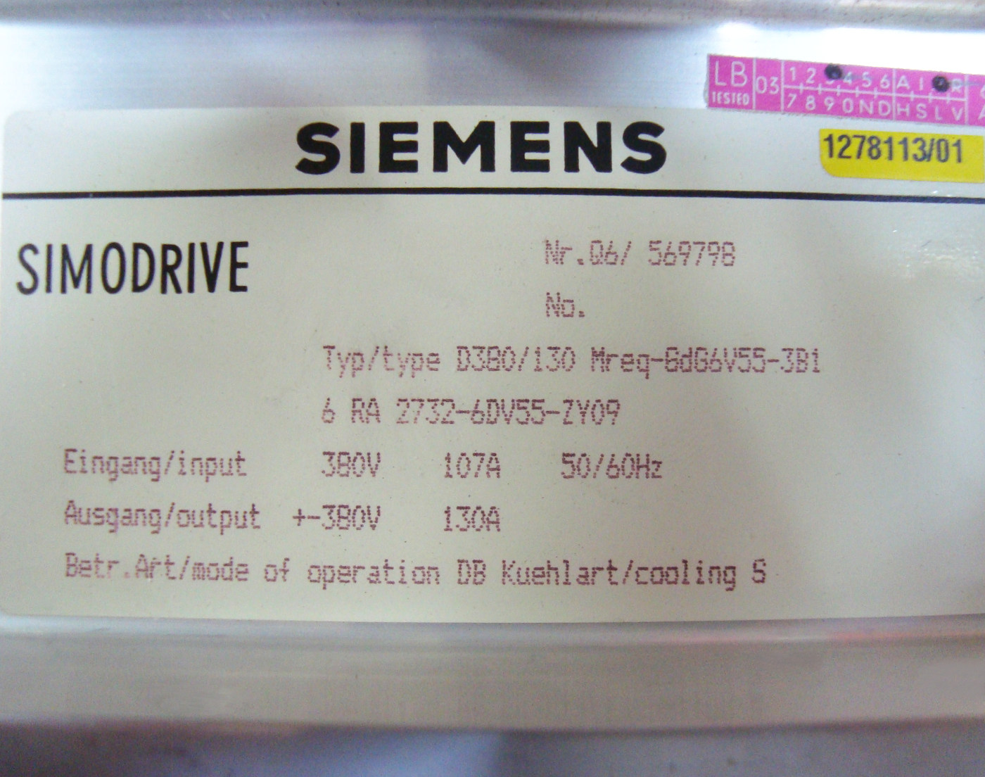 Manual 6RA2732-6DV55-ZY09 Fehler Reparatur