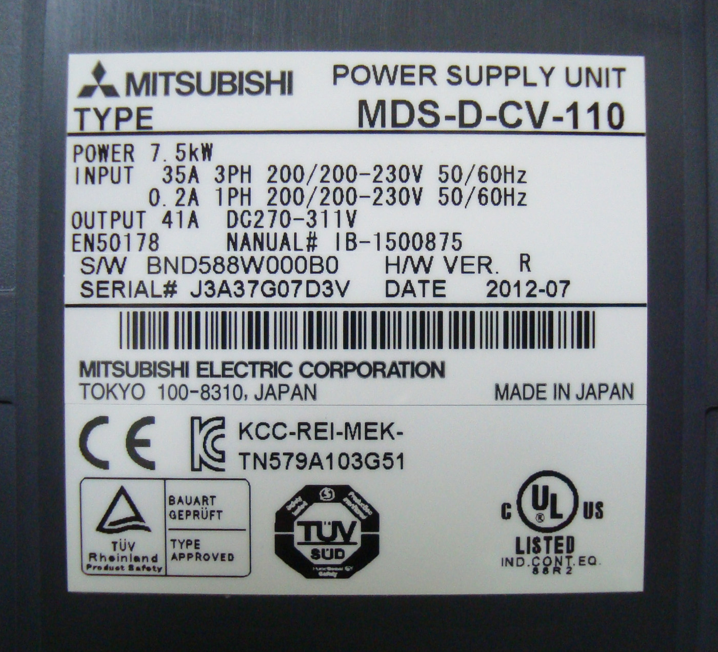 Repair Service MDS-D-CV-110 Mitsubishi Alarm C