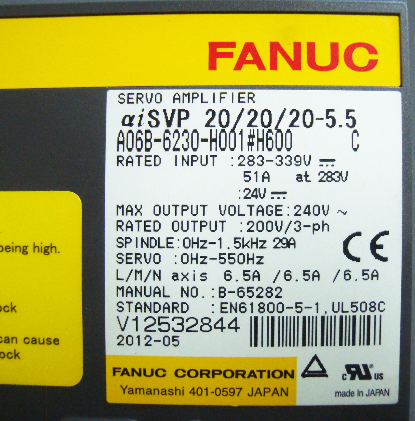 Alarm A06B-6230-H001 Fanuc Display Dunkel
