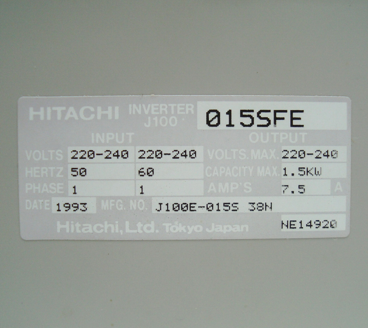 Manual J100-015SFE Reparatur